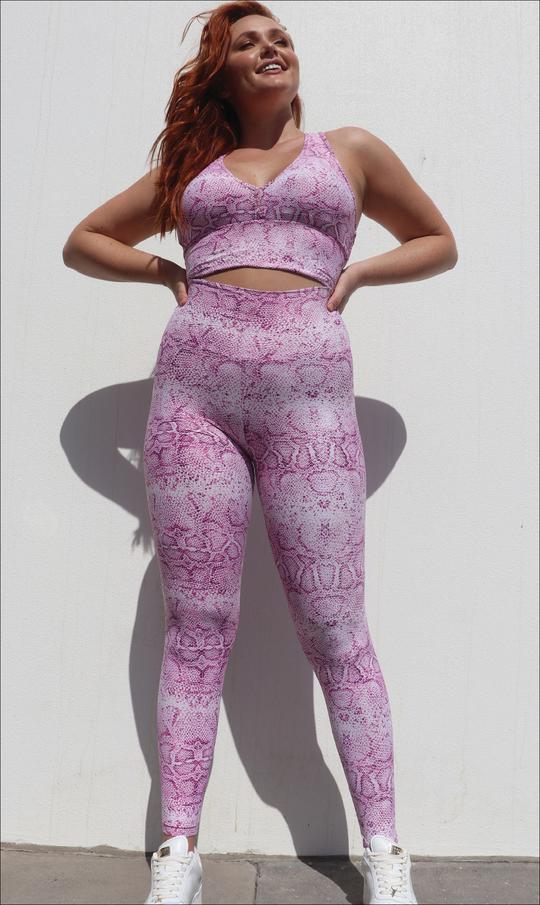 Carra Lee Active Tights Pink Snake Eco Ultra High Waist Leggings