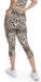 Carra Lee Active Tights White Cheetah Capri Leggings with Pockets