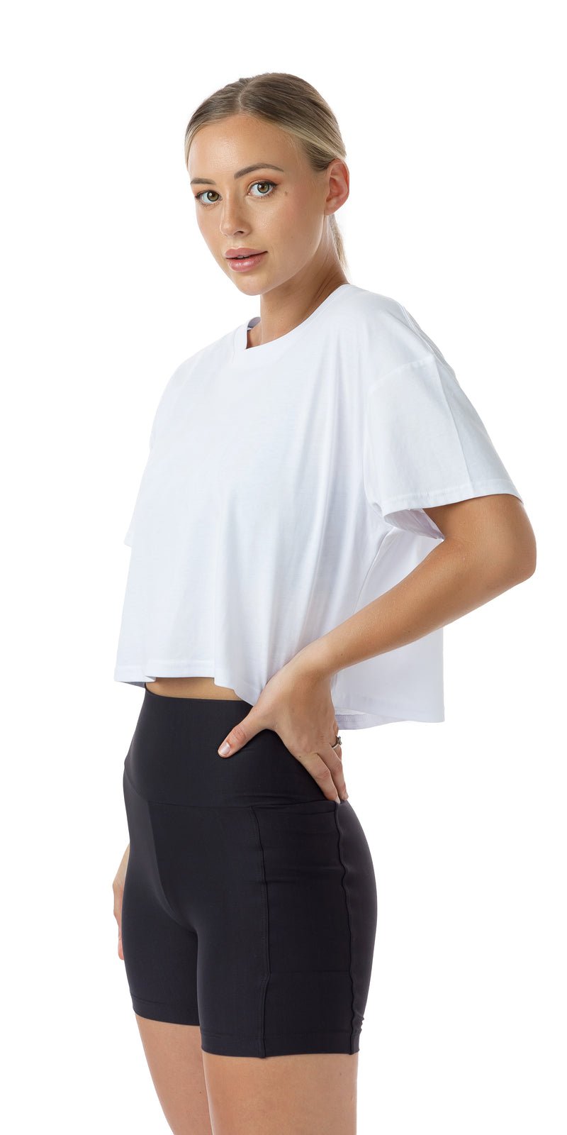 Carra Lee Active Tshirt White CL Active Crop Tee