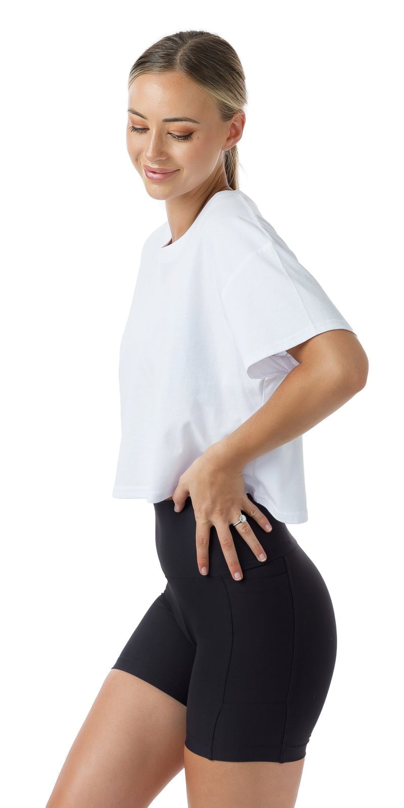 Carra Lee Active Tshirt White CL Active Crop Tee