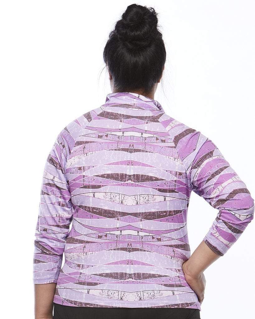Curvy Chic Long Sleeve Top Stay Cool Long Sleeve Shirt-Purple