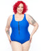 Curvy Chic Sports Racer Back Swimsuit - Zip