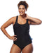 Curvy Chic Swimmers Racer Back Swimsuit - Zip