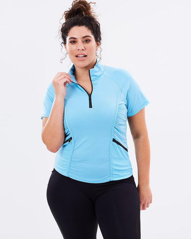 Stay Cool Short Sleeve Top - Blue - Be Activewear