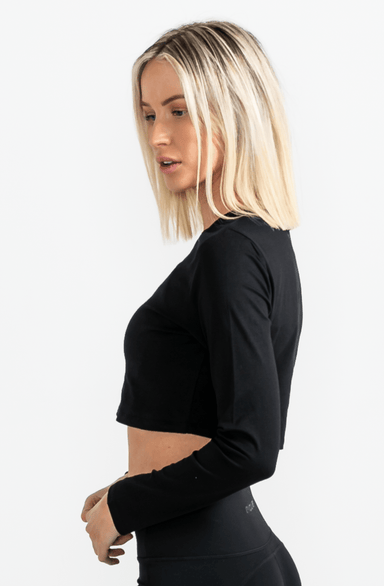 Evolve Apparel Icon Long Sleeve Crop - Black