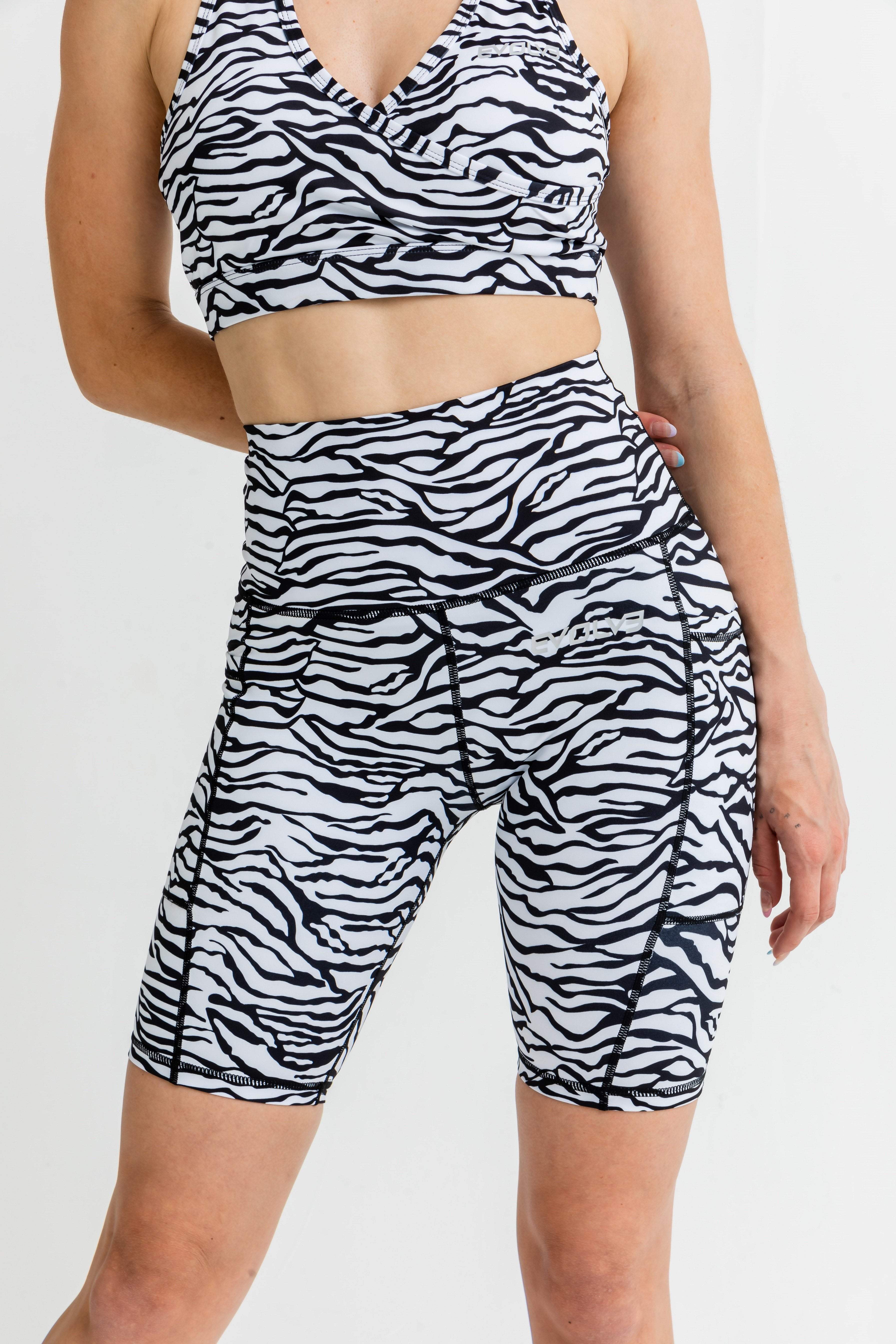 Evolve Apparel Jungle Bike Shorts - Zebra