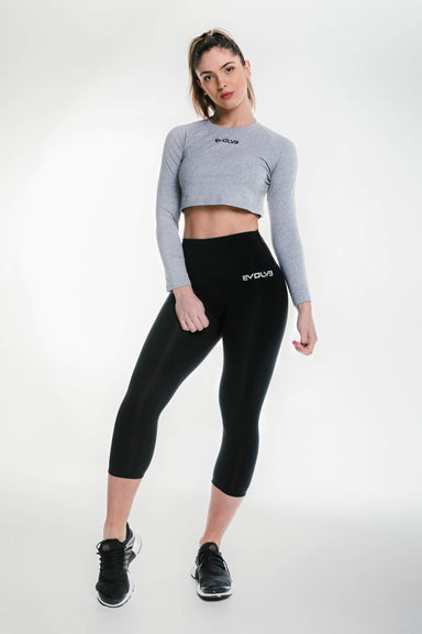 Evolve Apparel Long Sleeve Top Long Sleeve Crop - Grey