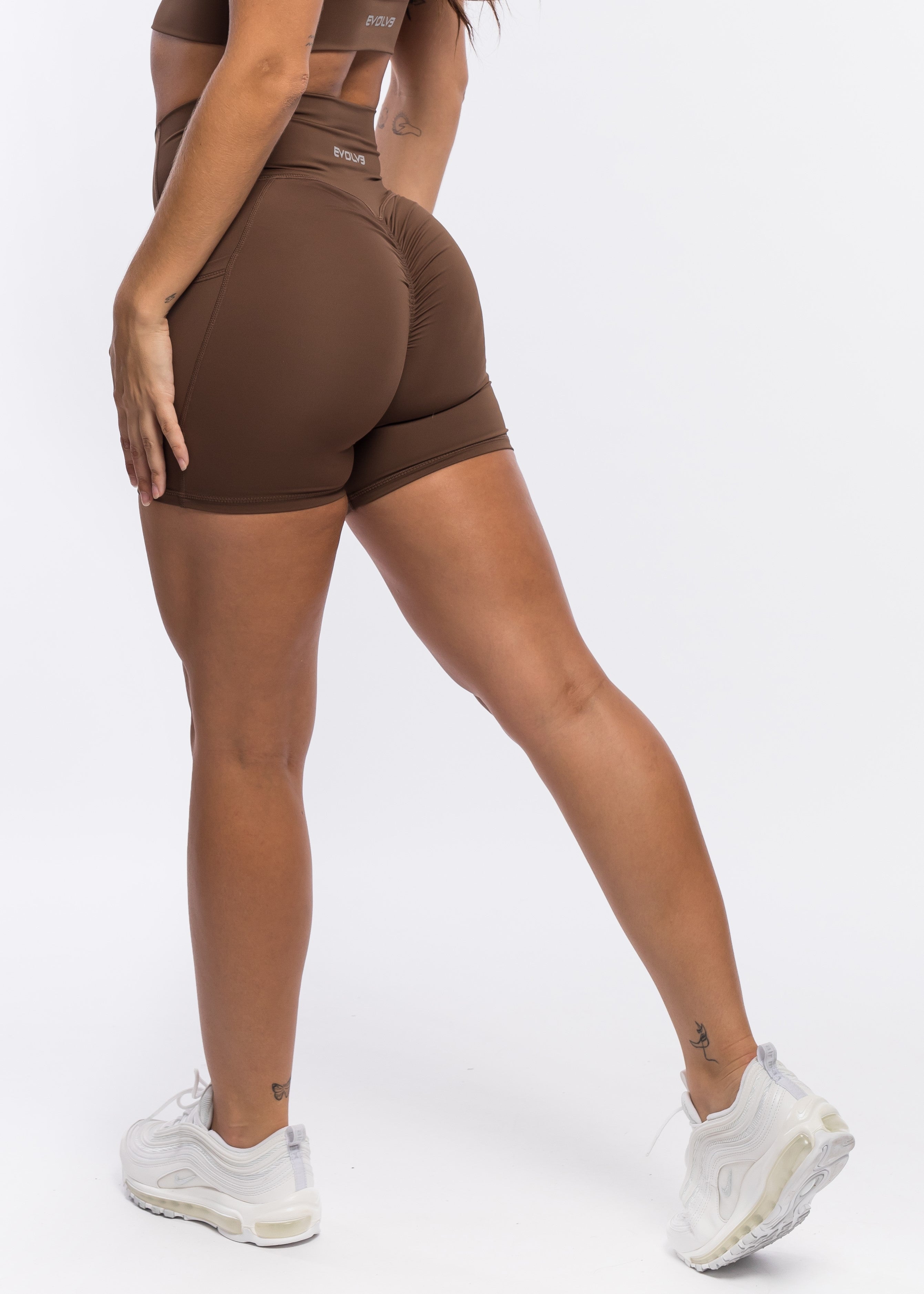 Evolve Apparel Super Scrunch Shorts - Chocolate
