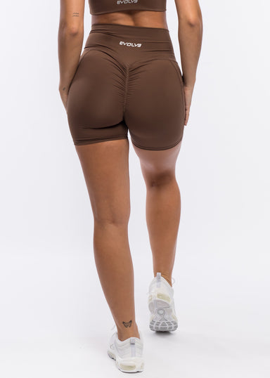 Evolve Apparel Super Scrunch Shorts - Chocolate