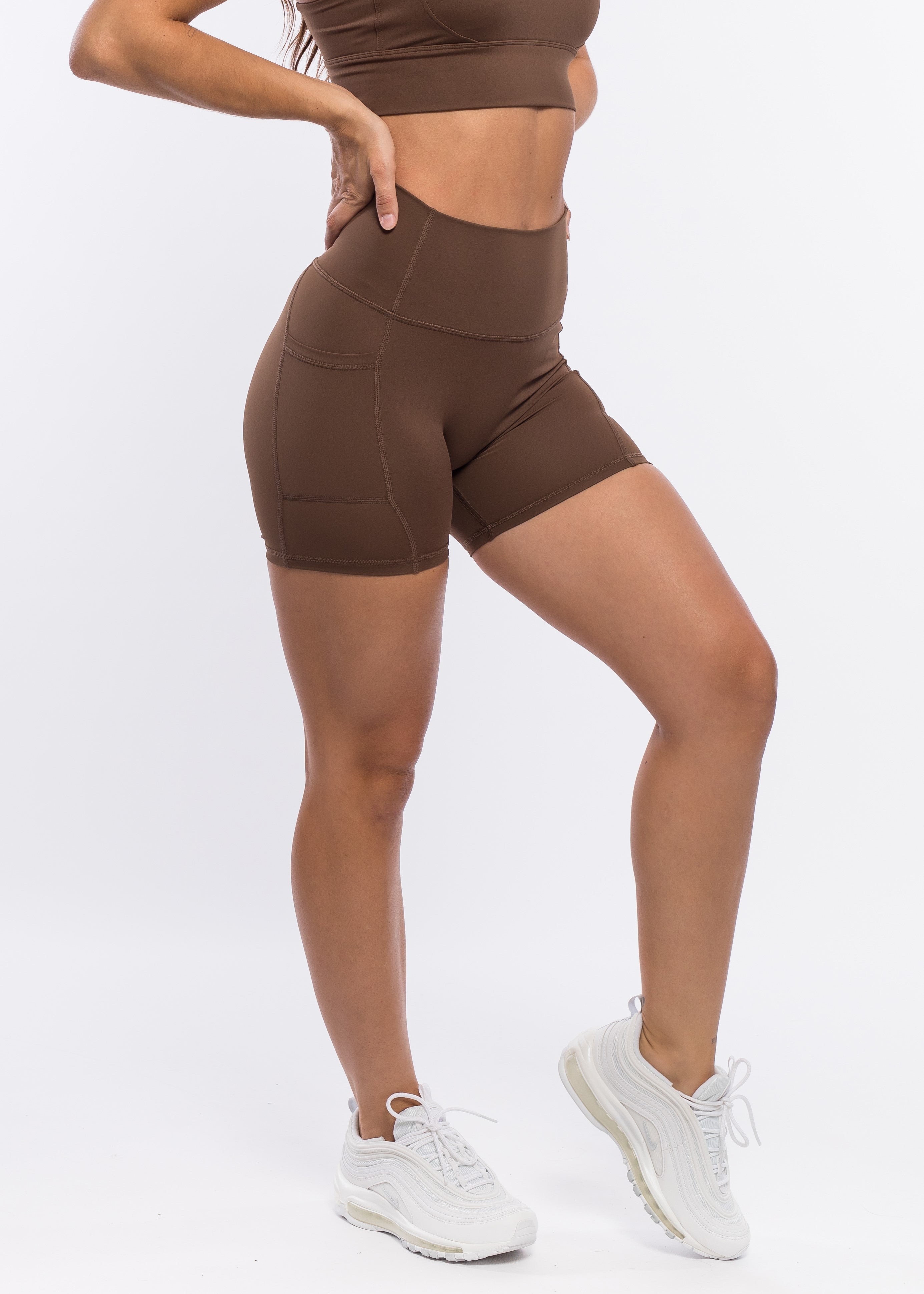 Evolve Apparel Super Scrunch Shorts - Chocolate