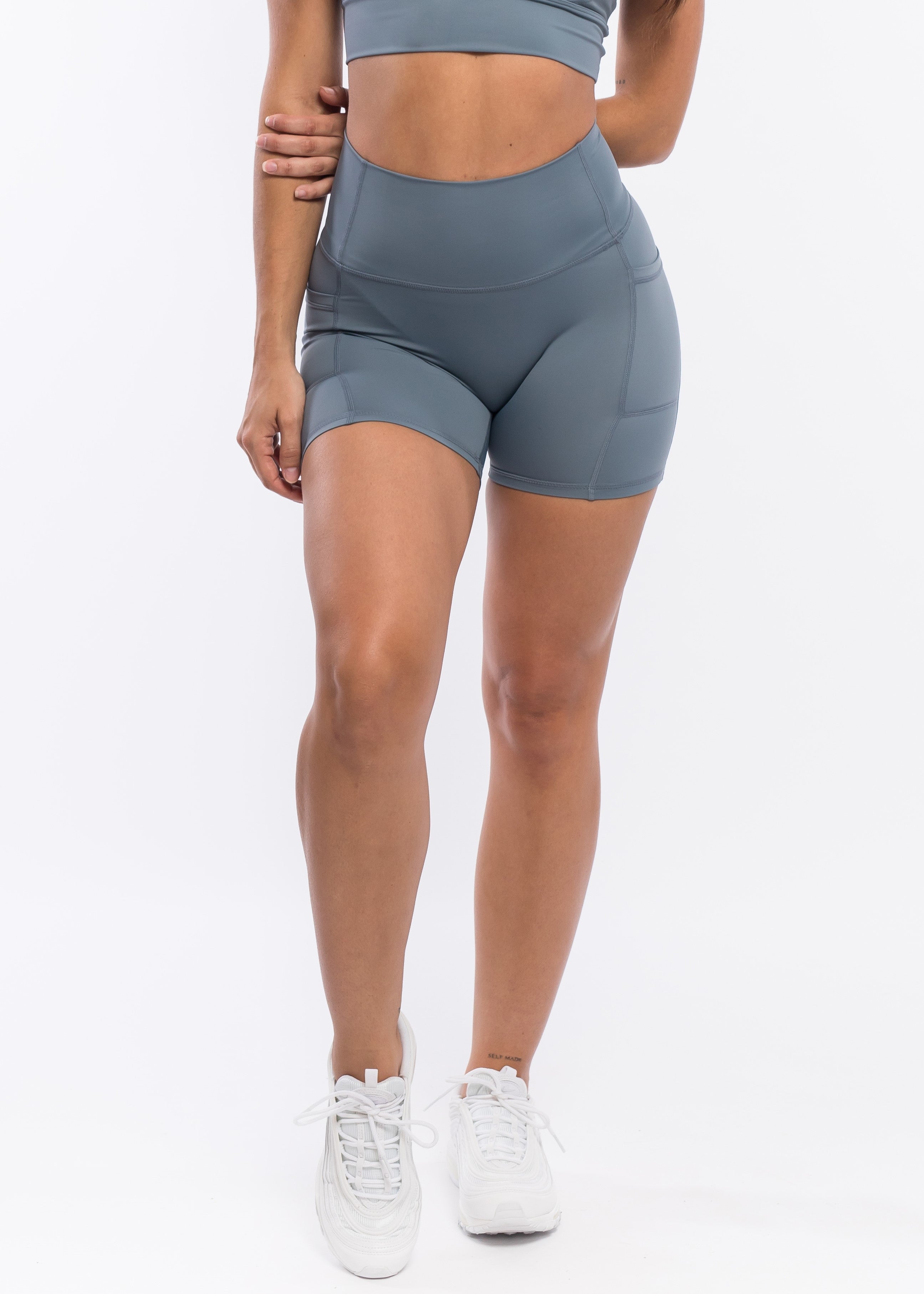 Evolve Apparel Super Scrunch Shorts - Steel Blue