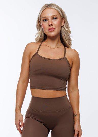 Evolve Apparel Vantage Cropped Tank - Chocolate