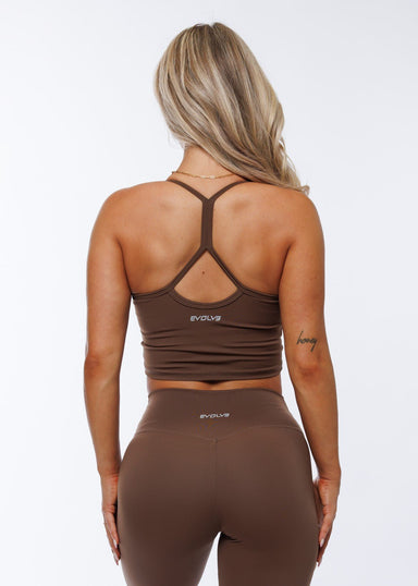 Evolve Apparel Vantage Cropped Tank - Chocolate