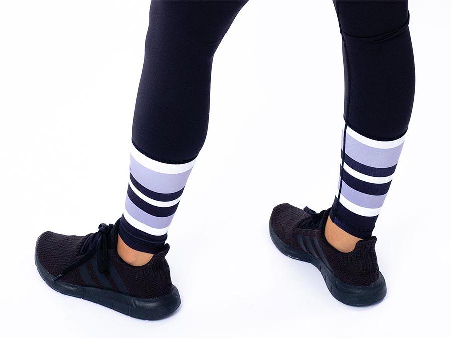 GEM Active Tights Candy Stripe Full Length Leggings (Grey)