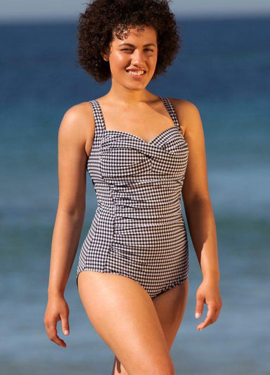 lasculpte Swimmers One Piece Swimsuit Black Gingham