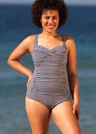 lasculpte Swimmers One Piece Swimsuit Black Gingham