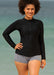 lasculpte Tops 8 Sustainable Zip Front Long Sleeve Rashies - Black