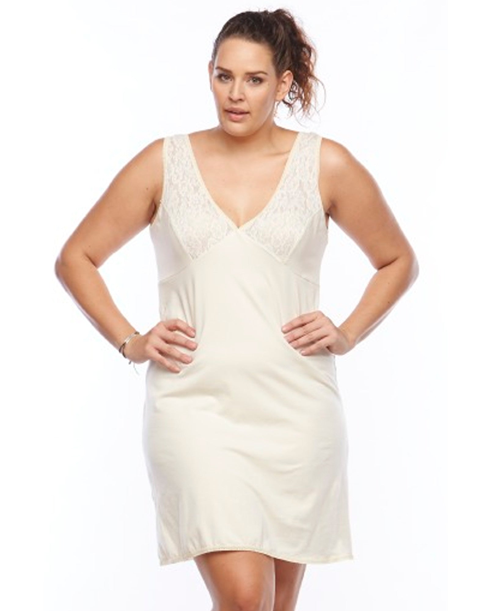 Lowanna Lace Top Organic Cotton Slinky 16 22 26 30