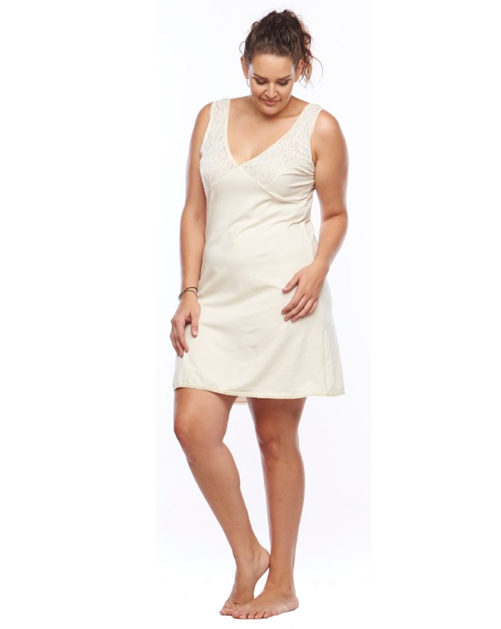 Lowanna Lace Top Organic Cotton Slinky 16 22 26 30