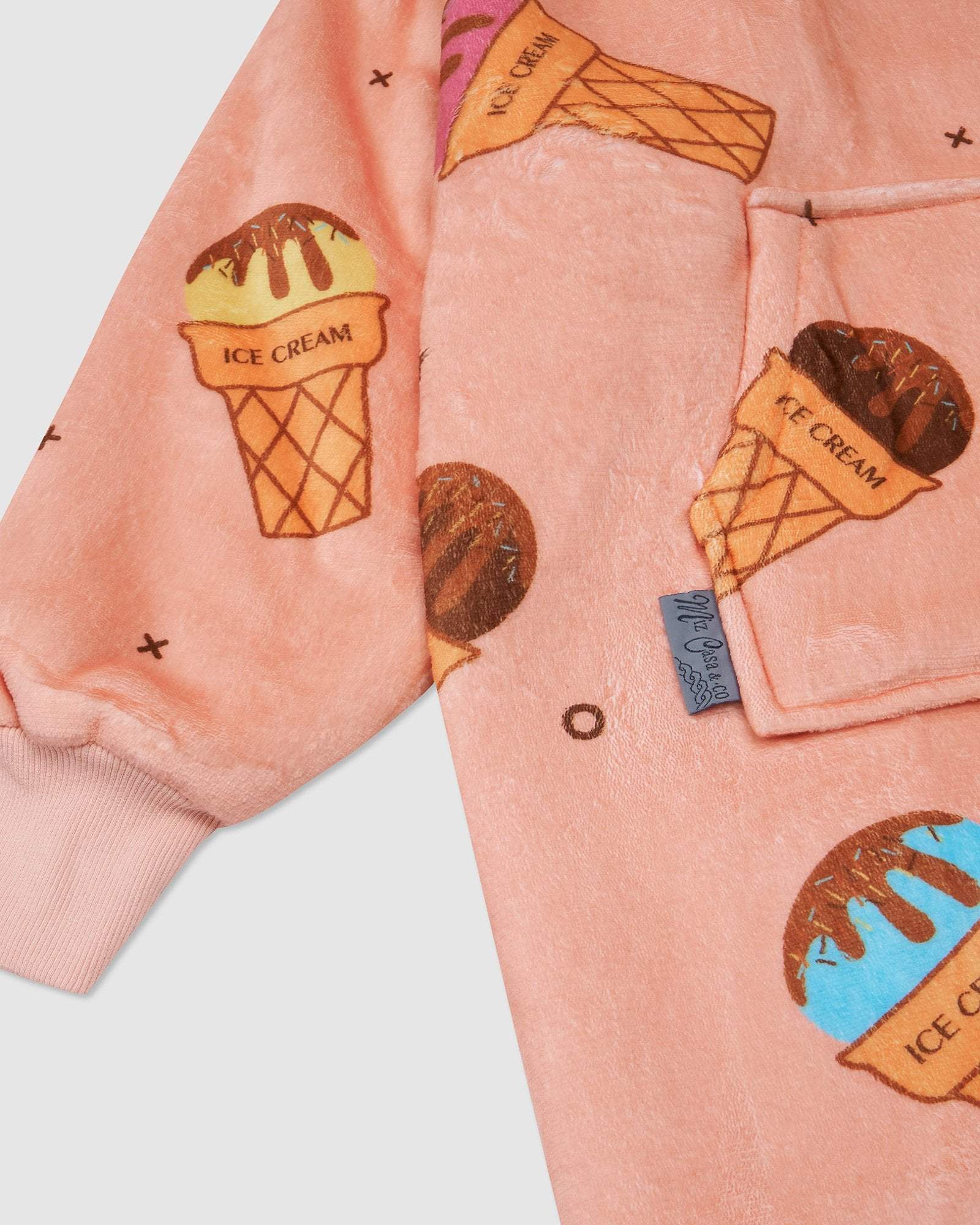 Miz Casa and Co Lounge Wear One Size / Ice Cream Miz Casa & Co Luxury Hooded KIDS Blanket Ice cream