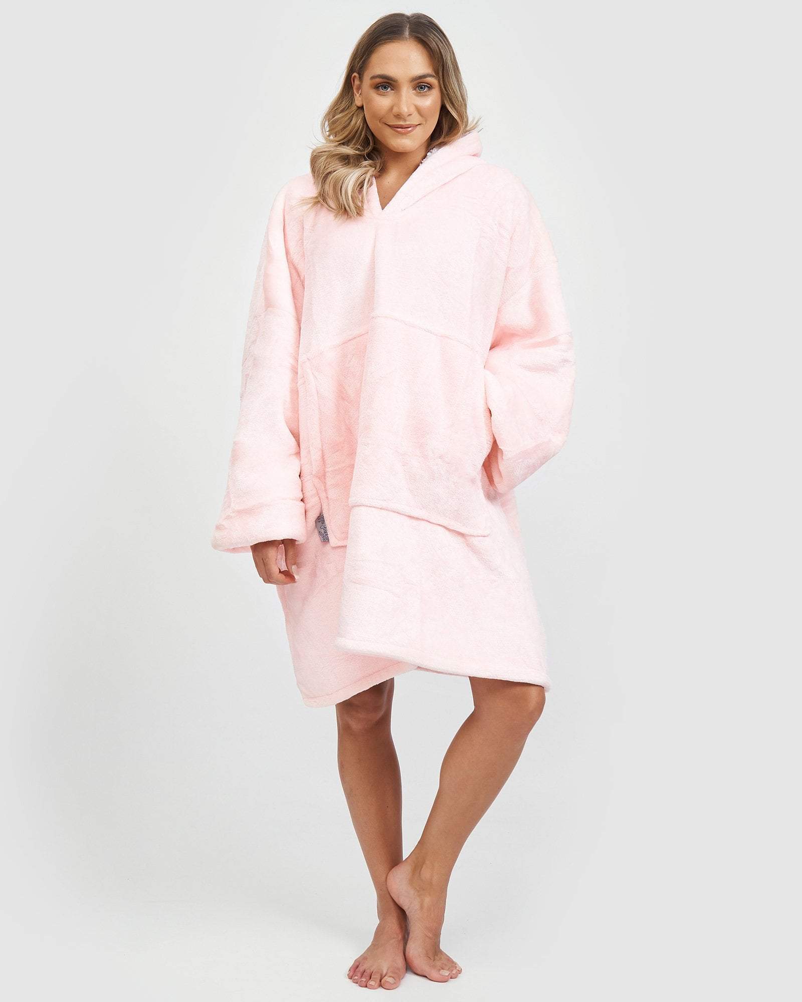 Miz Casa and Co Lounge Wear One Size / Pink Miz Casa & Co Luxury Hooded Blanket Pink