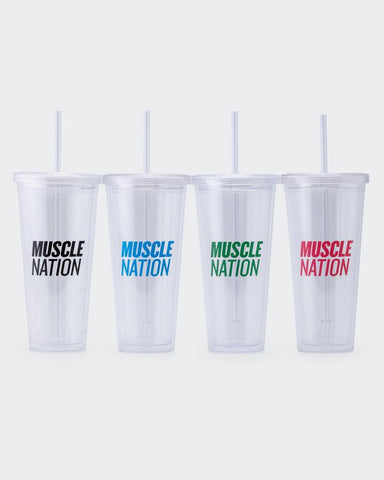 musclenation accessories 650ML MN Straw Cup - Clear Black