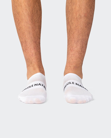 musclenation Accessories Default Mens Low Cut No Show Socks White (2 Pack)