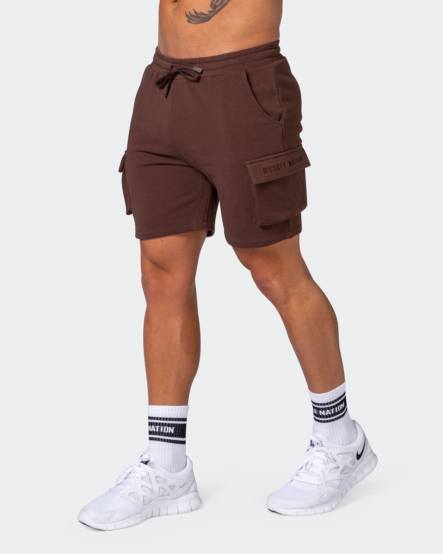 musclenation Activewear Cargo Shorts - Coffee