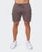 musclenation Activewear Cargo Vintage Shorts - Dark Taupe