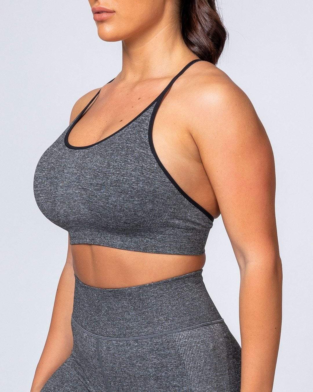 musclenation All Day Strap Seamless Bra - Charcoal Marl