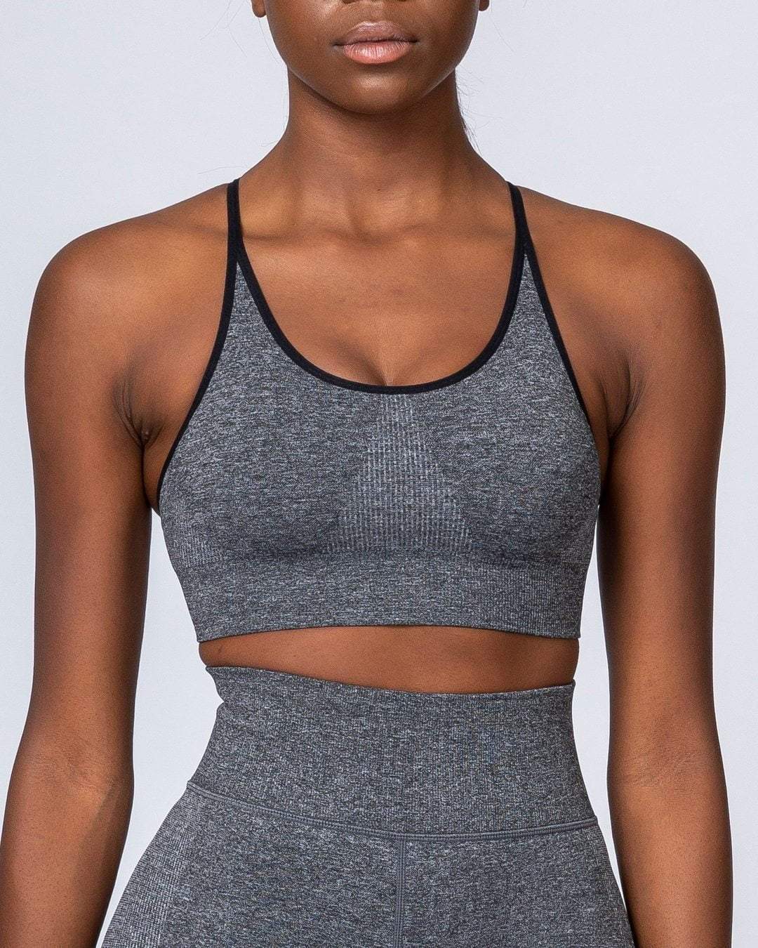 musclenation All Day Strap Seamless Bra - Charcoal Marl