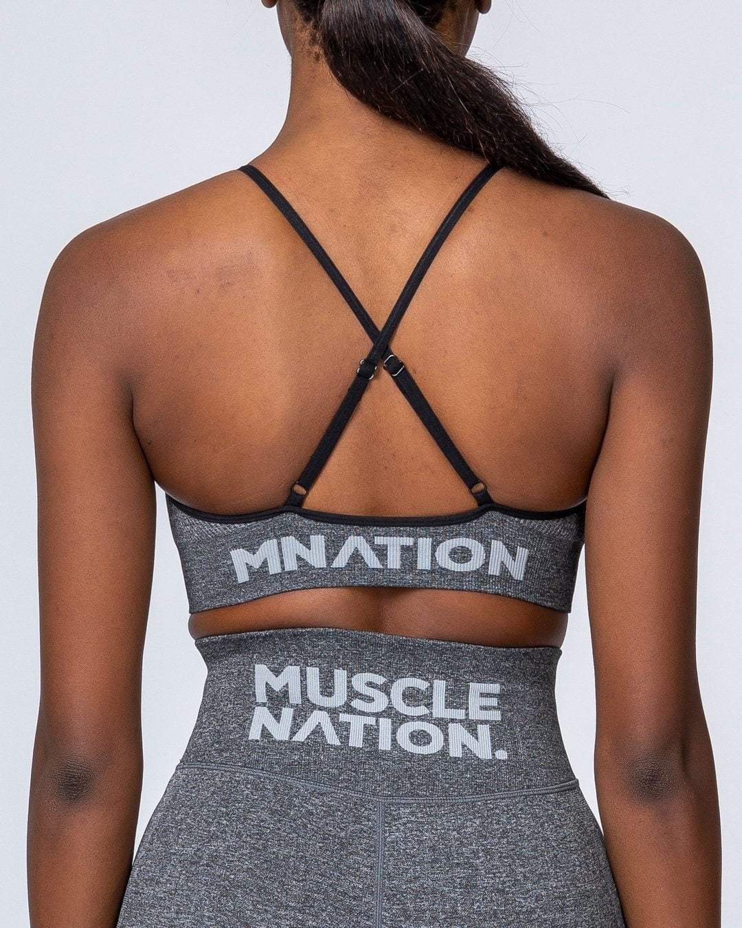 musclenation All Day Strap Seamless Bra - Charcoal Marl