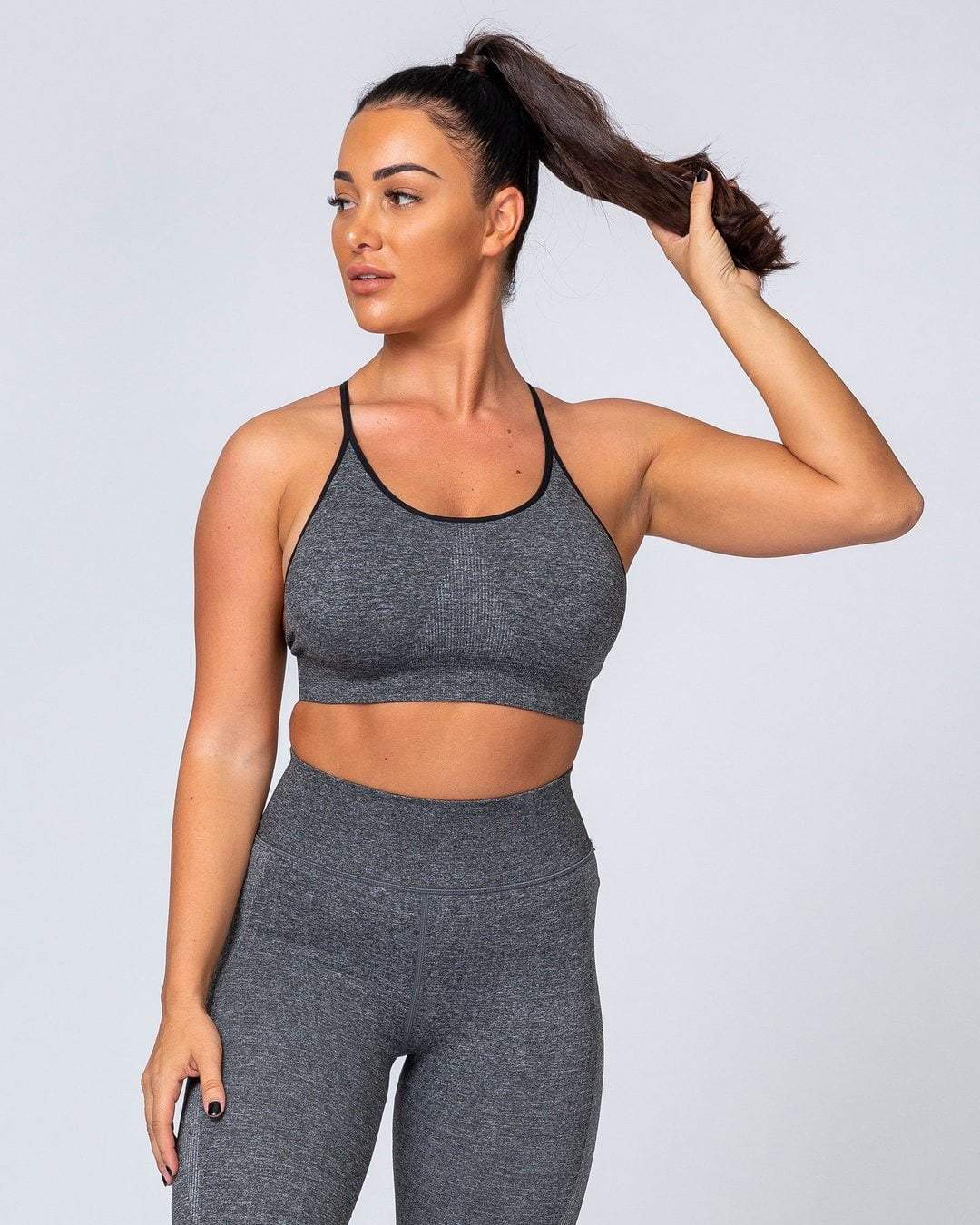 musclenation All Day Strap Seamless Bra - Charcoal Marl