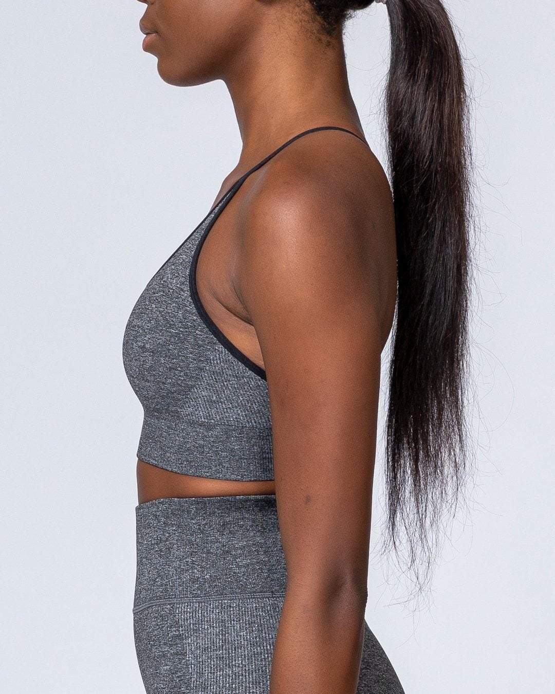 musclenation All Day Strap Seamless Bra - Charcoal Marl