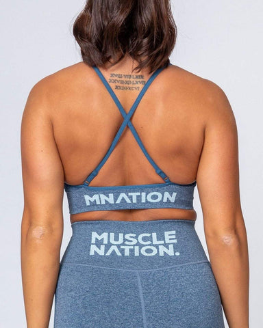 musclenation All Day Strap Seamless Bra - Navy Marl