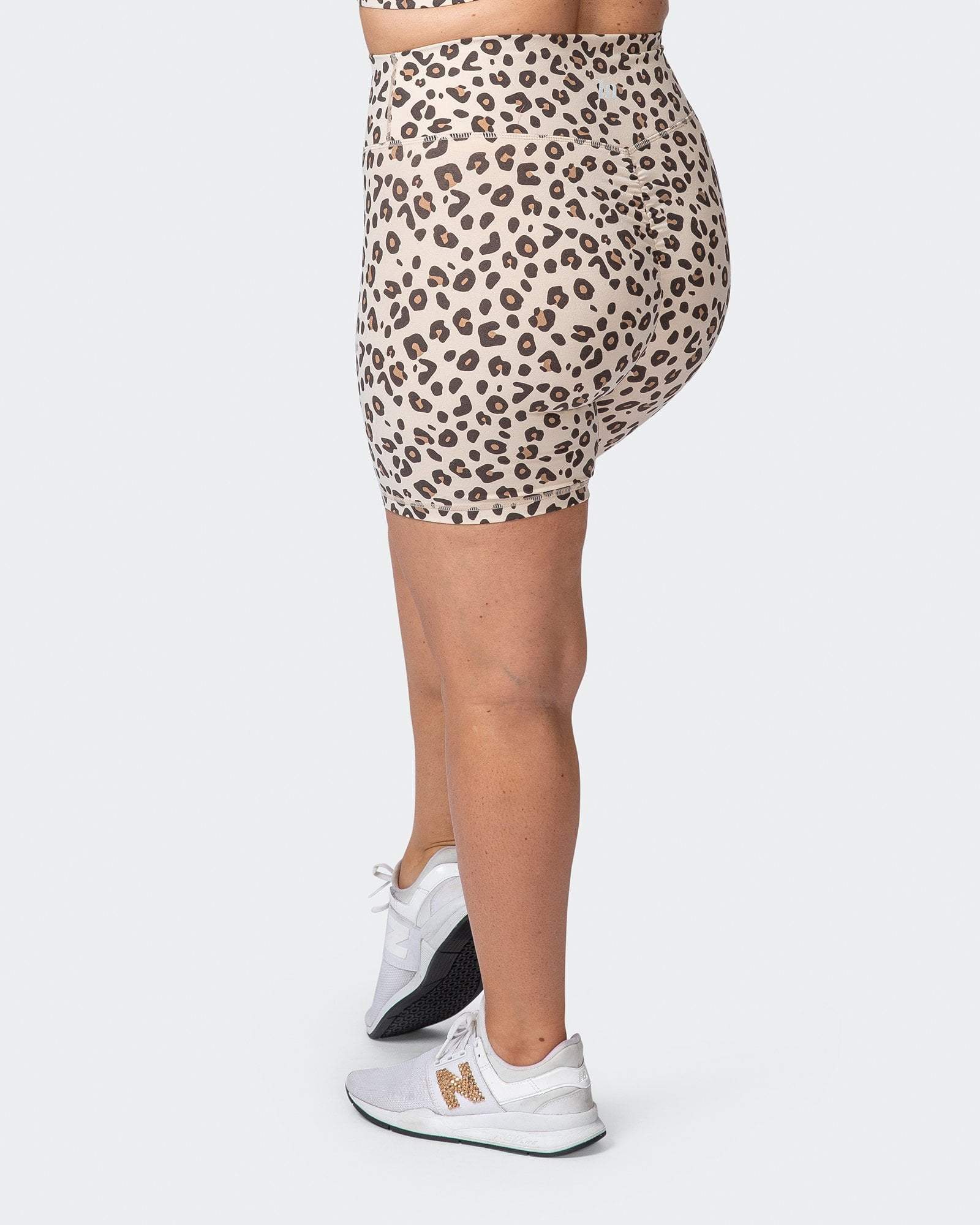 musclenation Bike Shorts SIGNATURE SCRUNCH BIKE SHORTS Cheetah Print