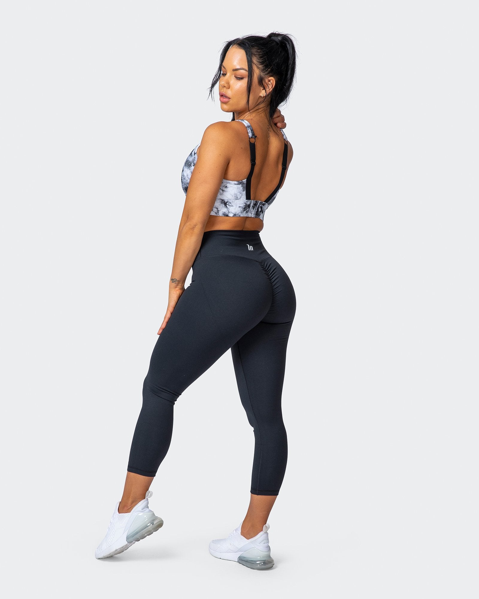 musclenation BRACE YOURSELF BRA Grey Black Tie Dye Print