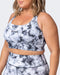 musclenation BRACE YOURSELF BRA Grey Black Tie Dye Print