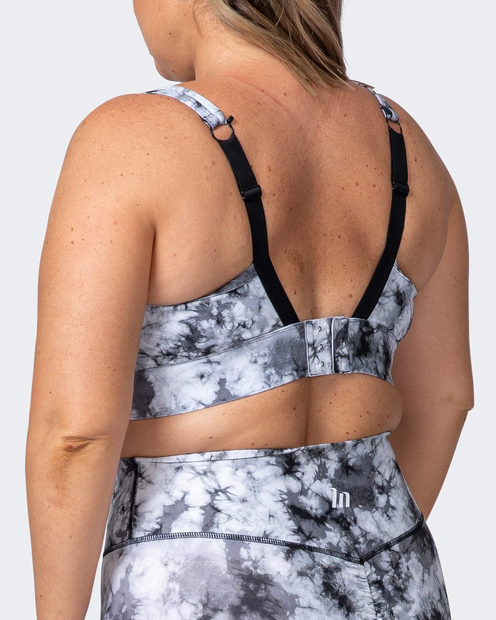 musclenation BRACE YOURSELF BRA Grey Black Tie Dye Print