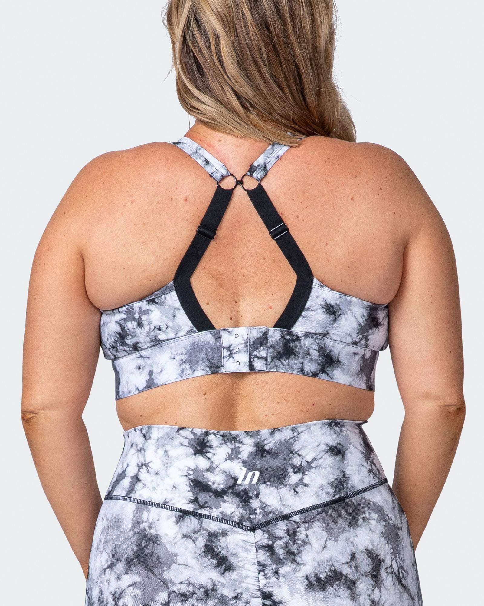 musclenation BRACE YOURSELF BRA Grey Black Tie Dye Print