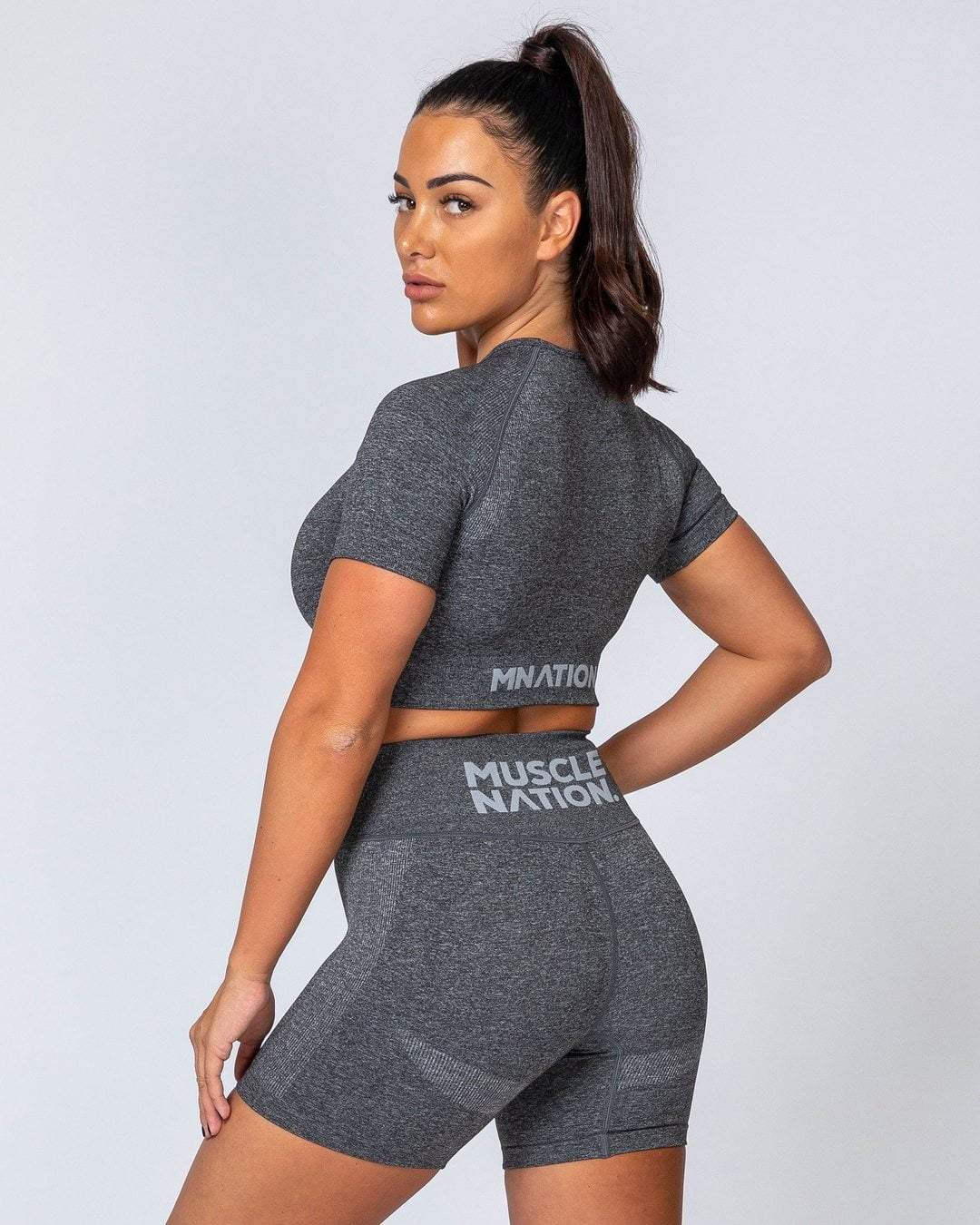 musclenation Classic Seamless Tee - Charcoal Marl