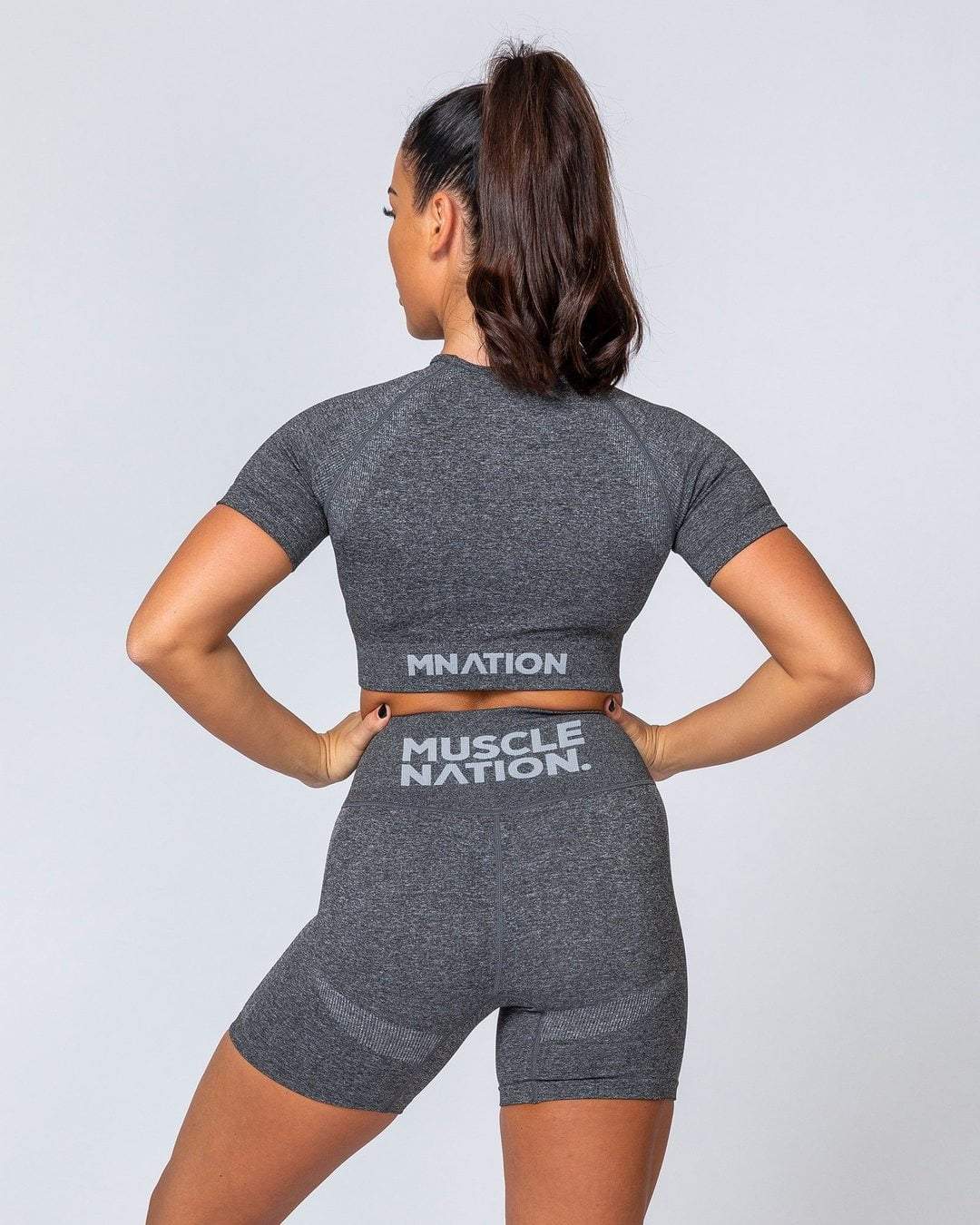 musclenation Classic Seamless Tee - Charcoal Marl