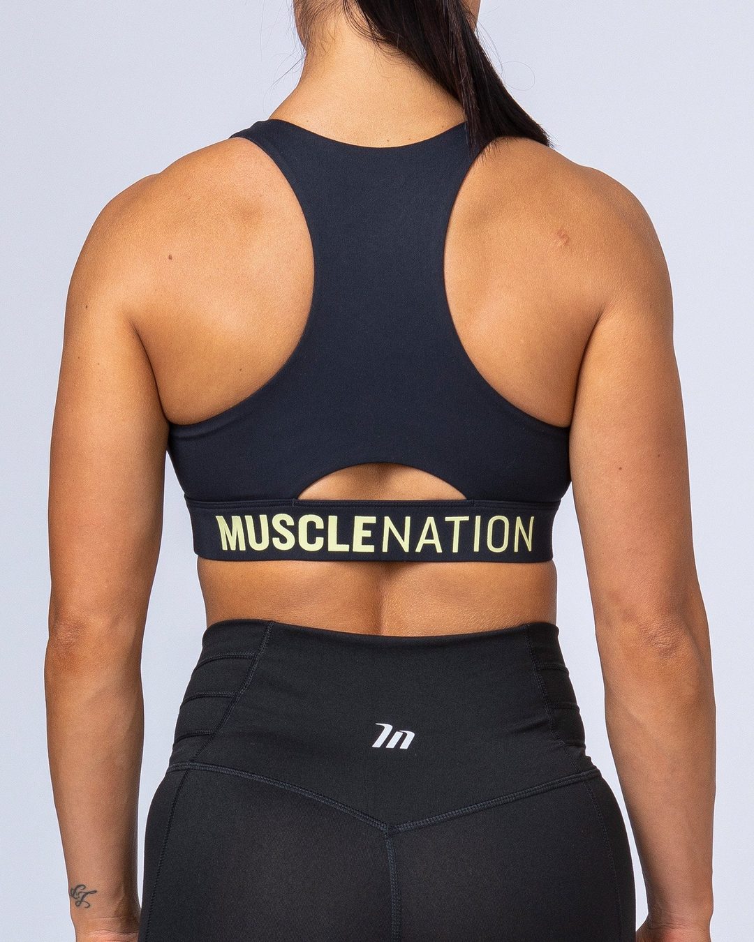 musclenation Comfort Bra - Black with Acid Lime