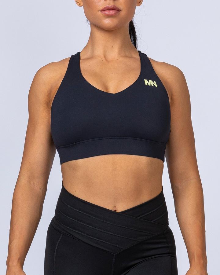 musclenation Comfort Bra - Black with Acid Lime