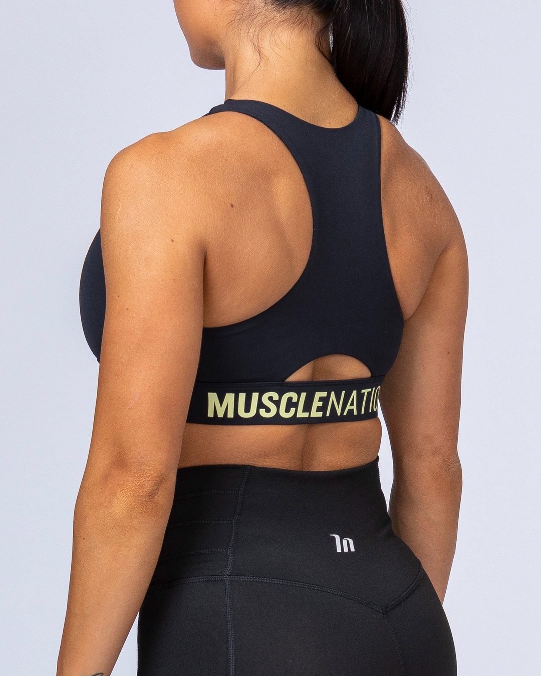 musclenation Comfort Bra - Black with Acid Lime