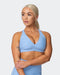 musclenation crop Top, sports bra ALL-STAR DEEP V BRA Periwinkle Mini Cheetah Print