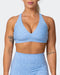musclenation crop Top, sports bra ALL-STAR DEEP V BRA Periwinkle Mini Cheetah Print