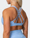 musclenation crop Top, sports bra ALL-STAR DEEP V BRA Periwinkle Mini Cheetah Print