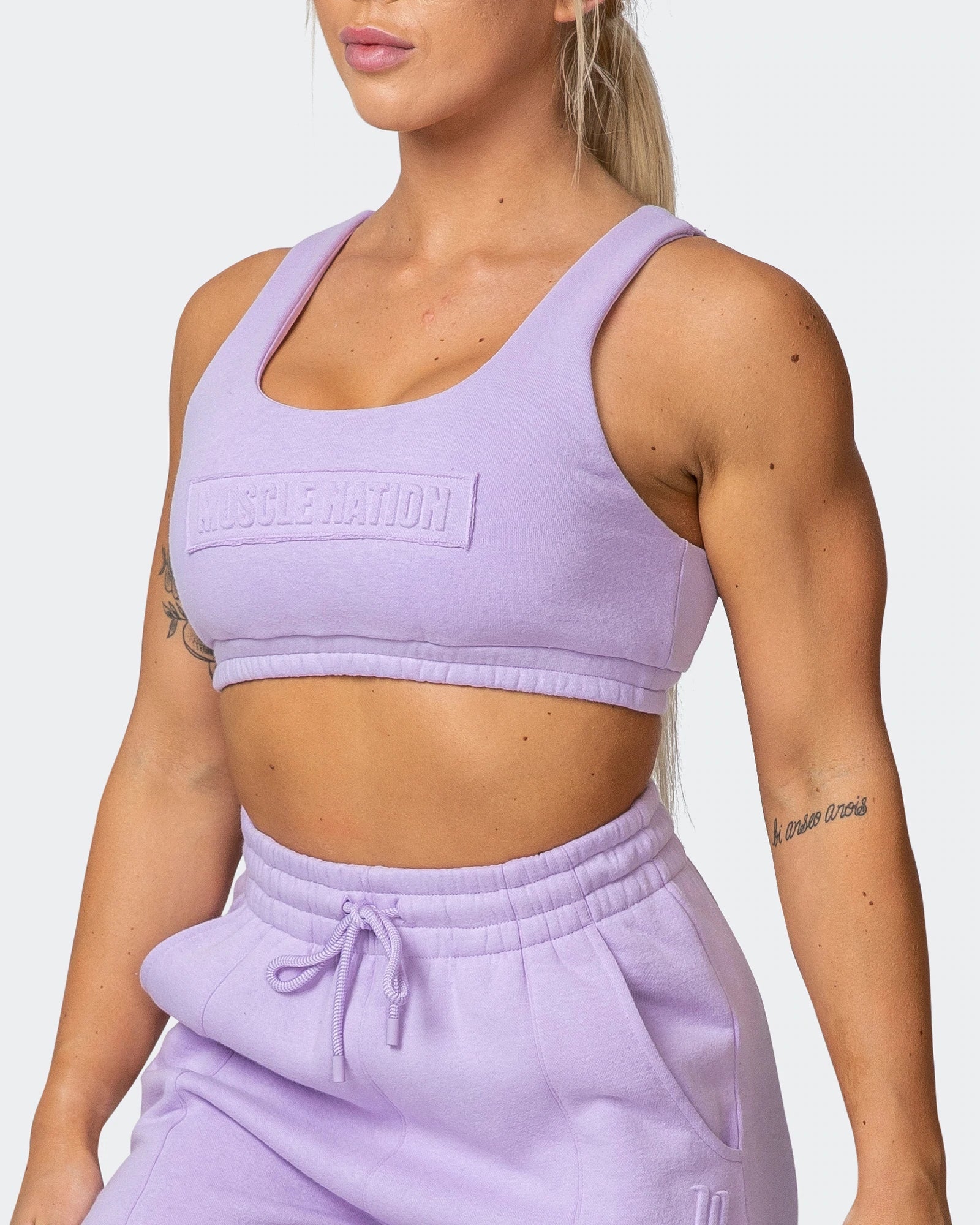 musclenation crop Top, sports bra LOUNGE CROP Lilac