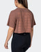 musclenation Crop Tops Box Wave Cropped Vintage Tee - Washed Walnut